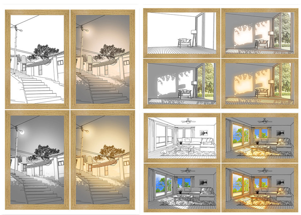 LED Decorative Light Painting Bedside Picture Style Creative Modern Simulate Sunshine Drawing Night Light Gift