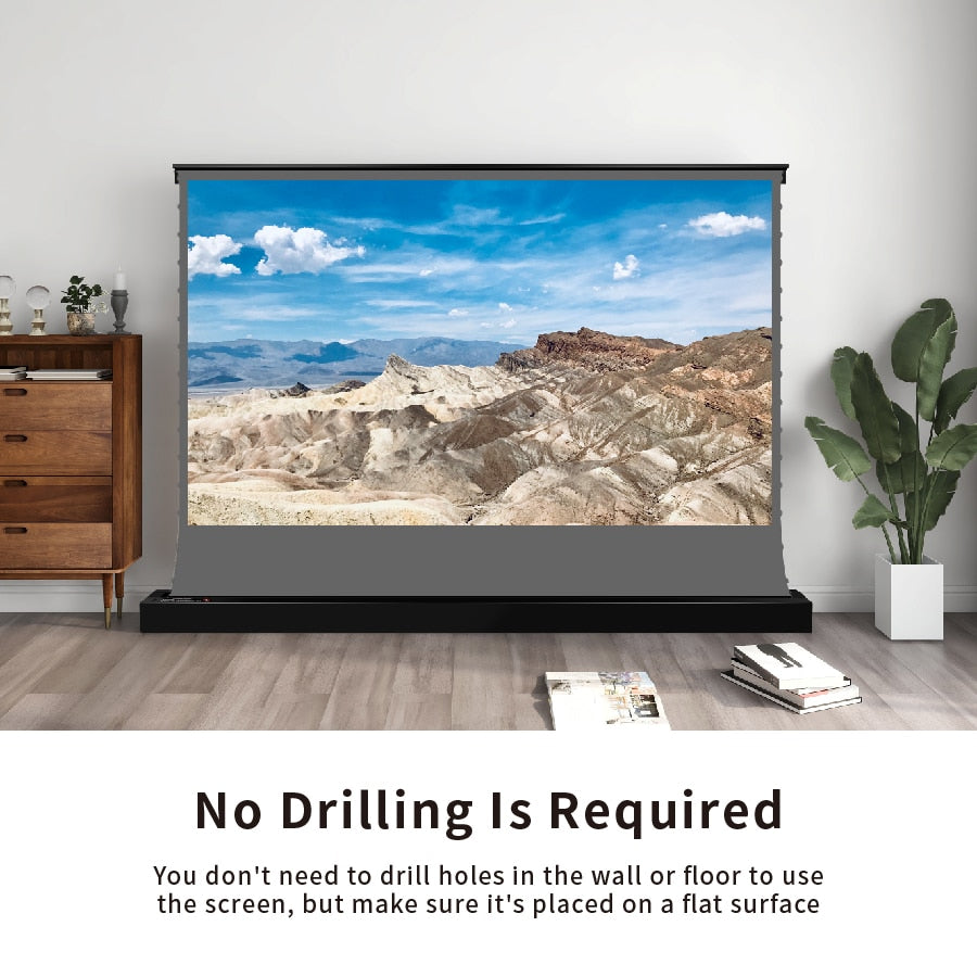 VIVIDSTORM 100 inch S Electric CLR Rollable Projector Screen 3D Obsidian Long Throw Ambient Light Rejecting for Normal Projector