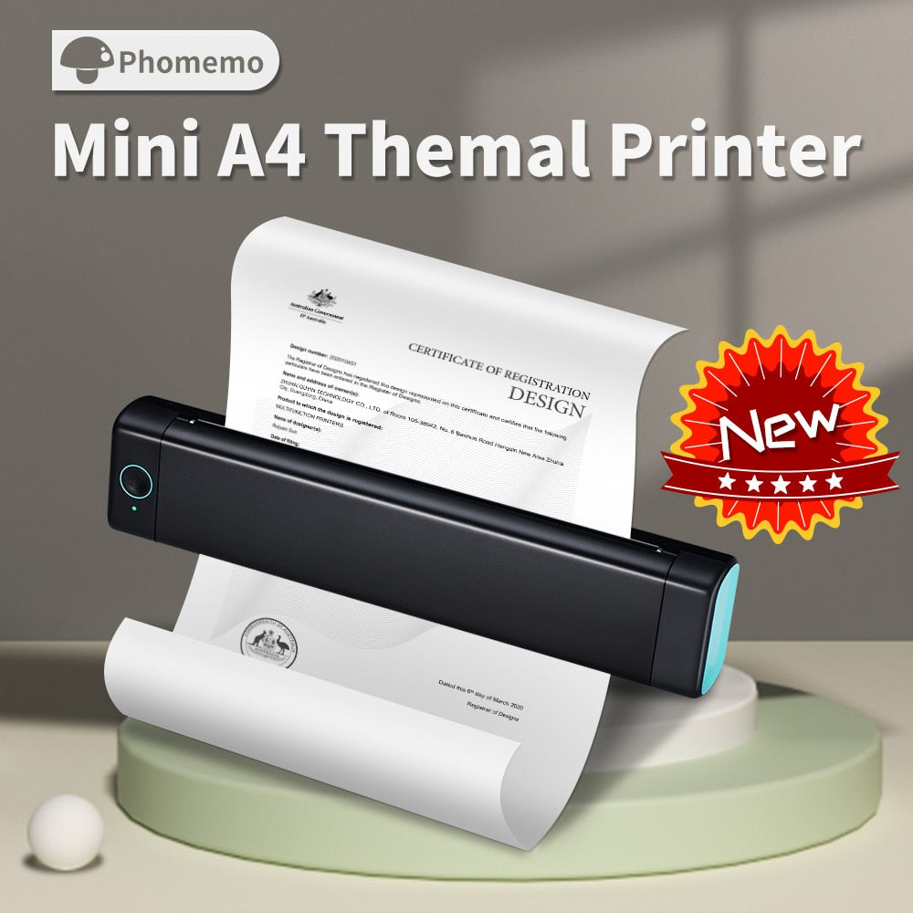 Phomemo M08F A4 Portable Thermal Printer Supports A4 Thermal Paper PJ-722 PJ-763 Wireless Bluetooth Thermal Compact Printer